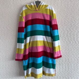 Boden Kids‎ Terry Cloth Hoodie Swimsuit Coverup Stripes Dress Size 8-9 Years